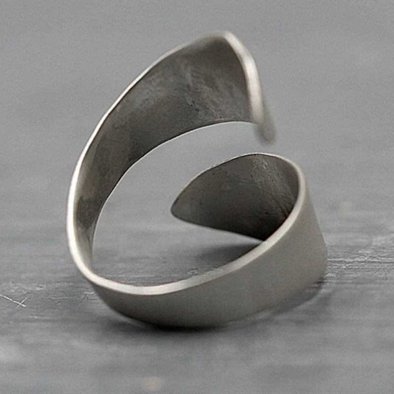 Bague Femme Forêt Montagne Ouverte – Anneau Brossé Nature Mariage Fête Bijou Créatif