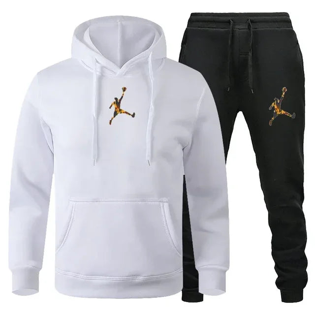 Herren Jogginganzug 2-teilig Langarm Sweatshirt + Freizeithose Fitness Sport Herbst Winter Fashion Bequem Trendig Zeitlos – Premium Jogginganzug 2-teilig Sport Casual Herbst Winter | Herrenmode Sportswear Premium