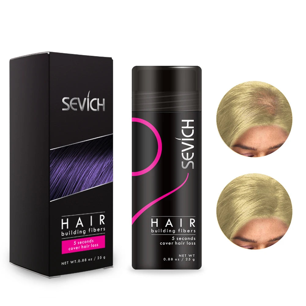 Sevich Fibres Capillaires Kératine 25g – Anti-Chute, Densifiant, Camouflage Calvitie & Zones Clairsemées | Poudre Cheveux