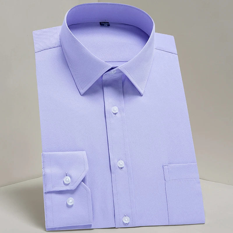 Chemise Homme Classique Manches Longues Coupe Standard Formelle Business Bureau Blanche Simple Élégante Casual – Chemise Dress Shirt Tendance | Mode Homme Premium