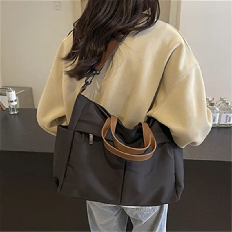 Grand Sac Cabas Nylon Femme – Tote Bag Stylish Bandoulière & Épaule | Voyage, Business, Fitness & Shopping | Léger & Résistant