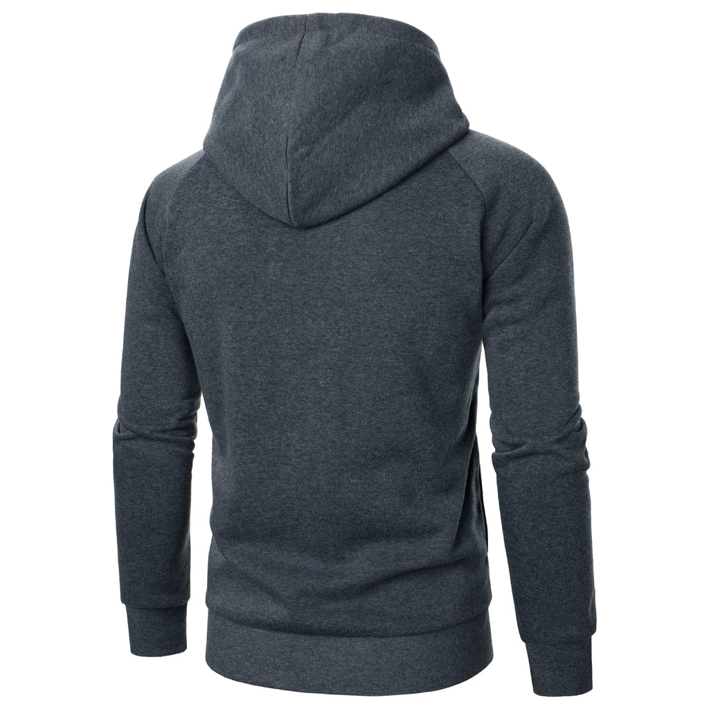 Hoodie Homme Couleur Unie Zip Latéral – Sweat à Capuche Manches Longues Automne Hiver | Mode Homme Premium