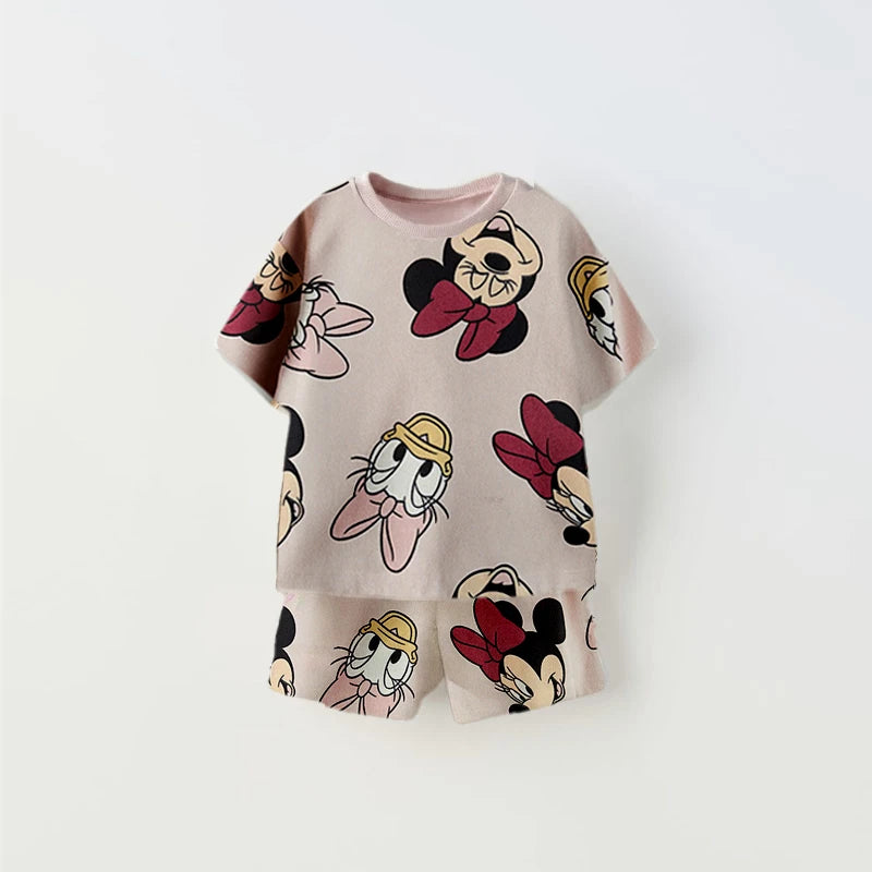 Ensemble 2 Pièces Enfant T-Shirt + Short Imprimé Donald Duck – Tenue Cartoon Unisexe Manches Courtes