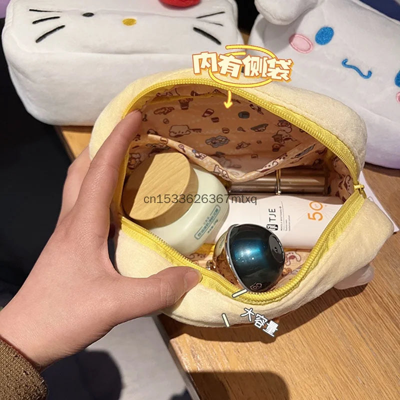 Trousse Peluche Kawaii Sanrio – Kuromi My Melody Cinnamoroll Pochette Maquillage Crayon Cadeau Fille