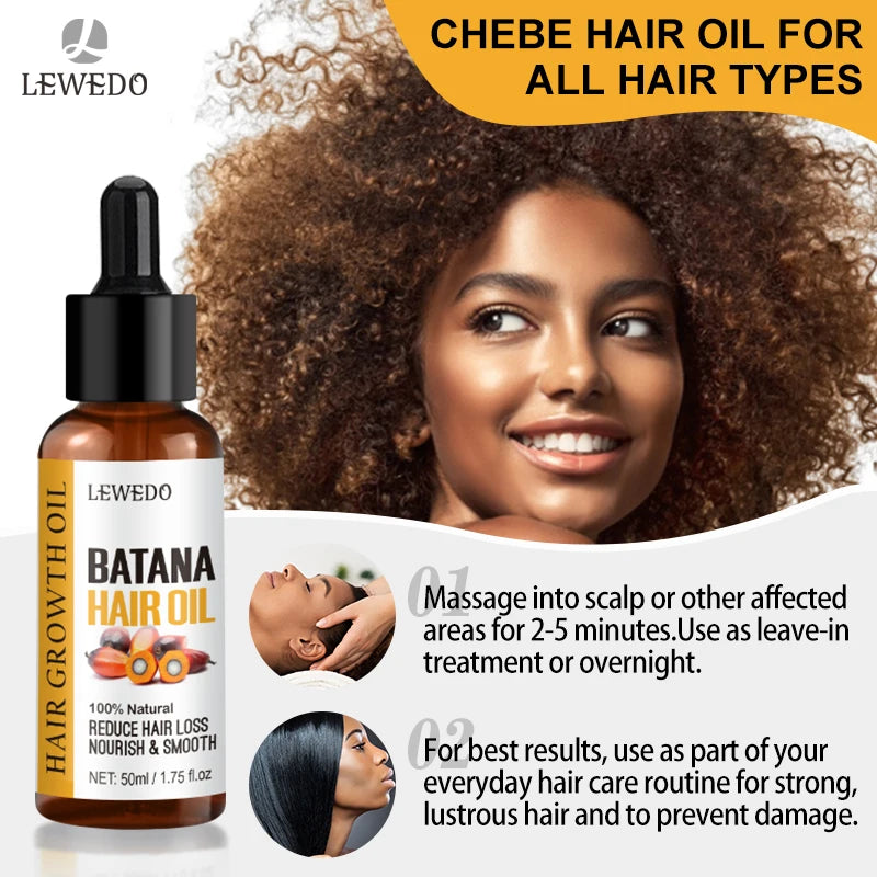 Huile de Batana Pure Lewedo Naturals – Repousse Rapide, Anti-Chute & Brillance | Soin Capillaire Naturel | Homme & Femme