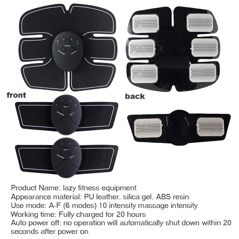 EMS ABS Stimulator Hip Trainer Abdominal Exercise Fitness Body Slimming Massager Stickers Weight Loss Massager Muscle Stimulator