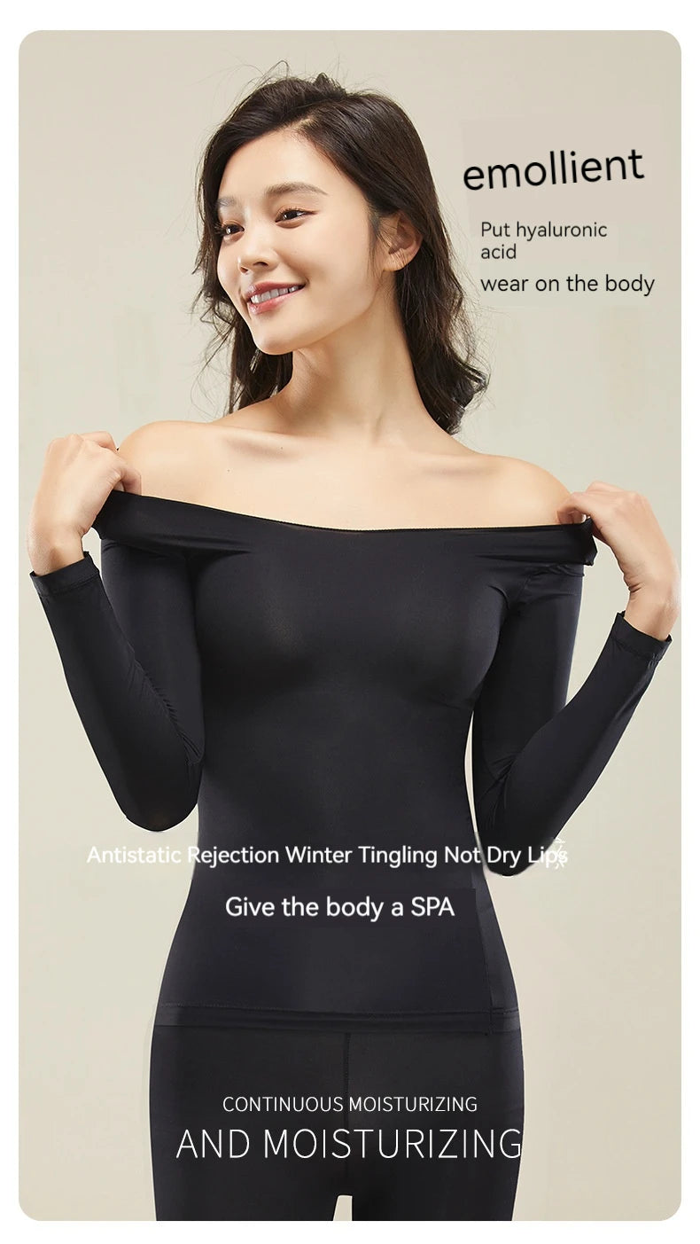 Set Sous-Vêtements Thermiques Femme - Ultra-Fins & Invisibles Automne Hiver
