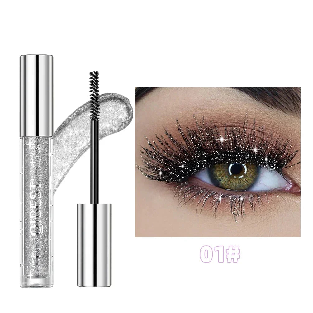 Mascara Diamond Galaxy Paillettes Glitter – Waterproof Longue Tenue Courbe & Volume | Shimmer Maquillage Cils