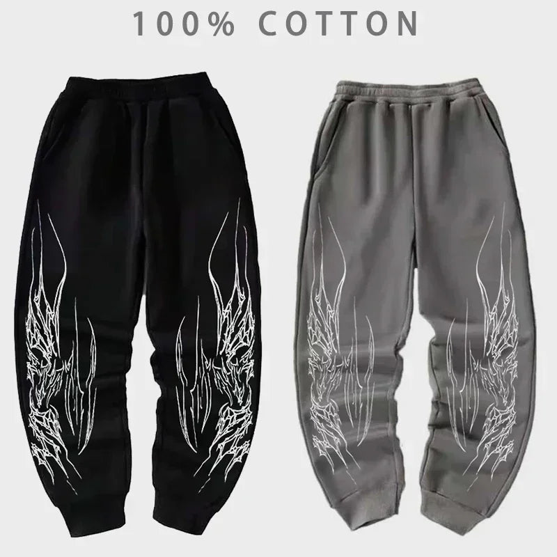 Pantalon Homme Rétro Américain Hip-Hop Y2K Harajuku Gothic Loose Jogging Fitness Streetwear – Casual Joker Tendance | Mode Homme Urbaine