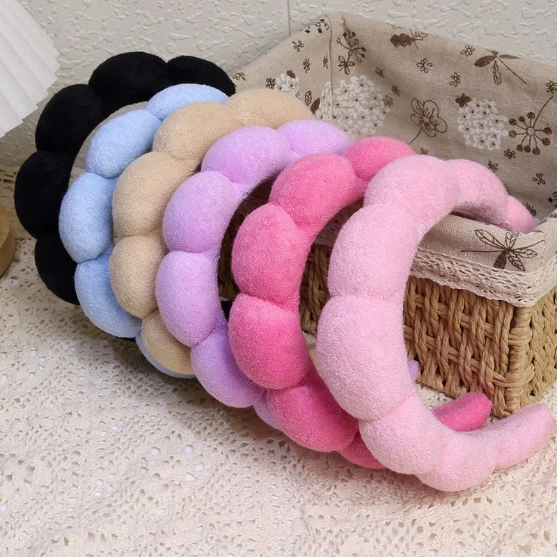 Set Bandeau Spa Gonflant & Bracelets Microfibre - Lavage Visage & Maquillage