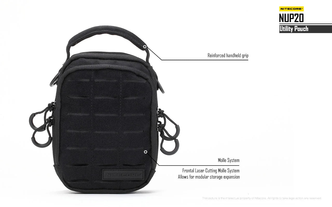 Sac Tactique NITECORE NUP10/NUP20 – Bandoulière Nylon 1000D Molle Crossbody Ceinture Homme Femme