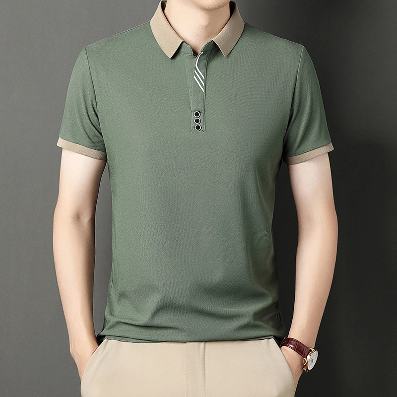Polo Homme Couleur Unie Manches Courtes Été – Top Casual Fashion Confortable Business & Loisirs | Mode Homme