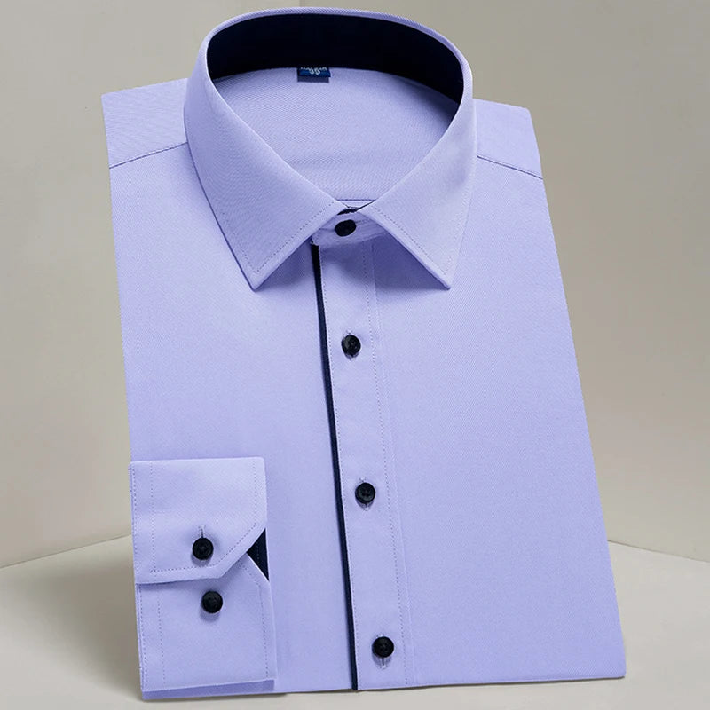 Chemise Homme Classique Manches Longues Coupe Standard Formelle Business Bureau Blanche Simple Élégante Casual – Chemise Dress Shirt Tendance | Mode Homme Premium