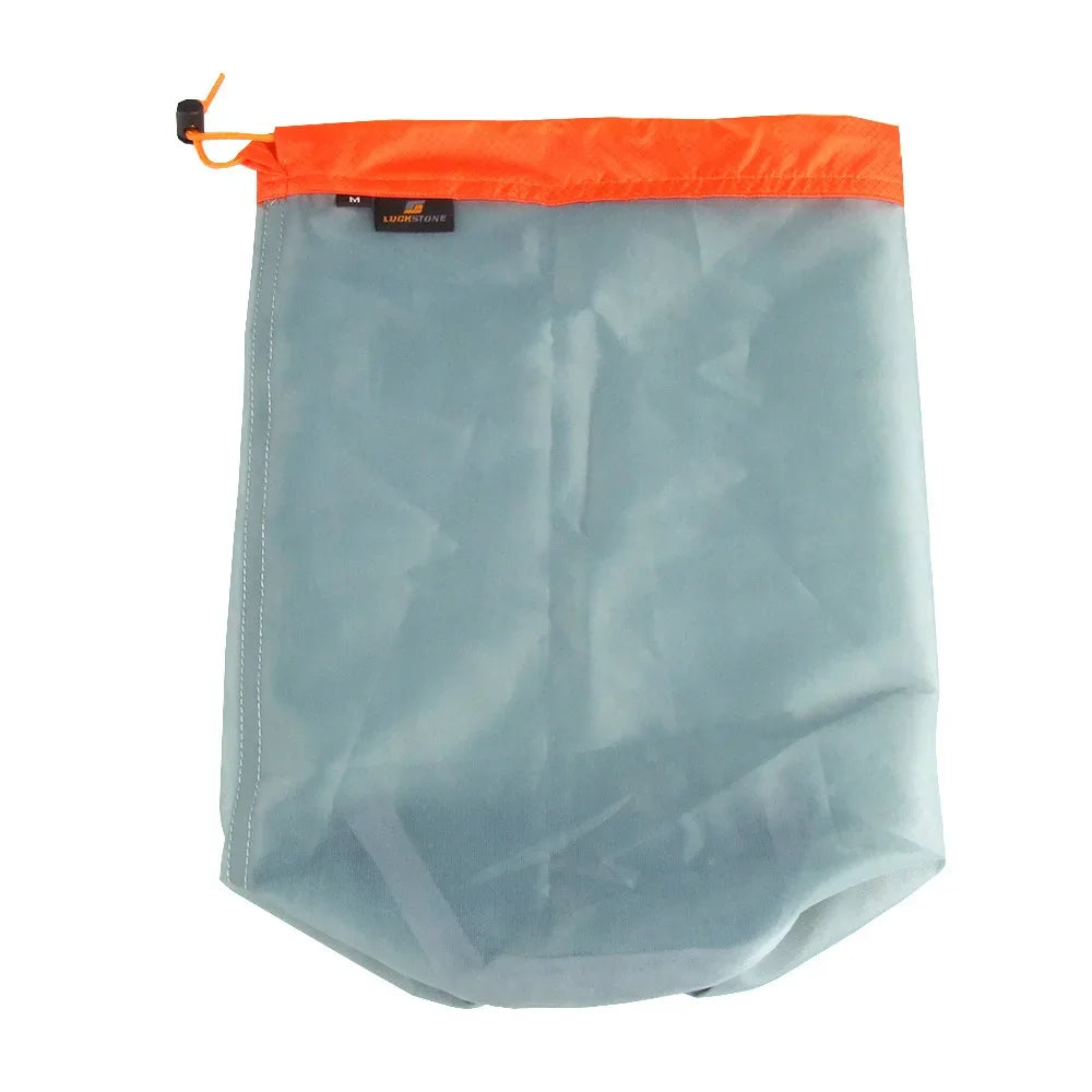 Sac Filet Nylon Ultraléger Cordon – Rangement Sac de Couchage Voyage Randonnée Camping Outdoor S/M/L/XL/XXL