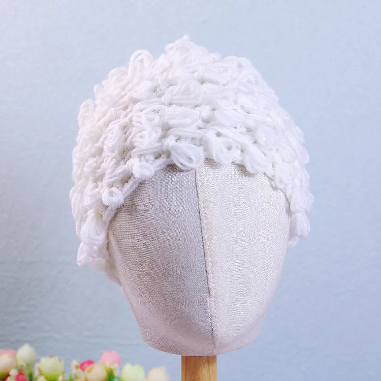 Bonnet Perruque Bouclée Enfant Funny – Chapeau Tricoté Hiver Garçon Fille Accessoire Rigolo