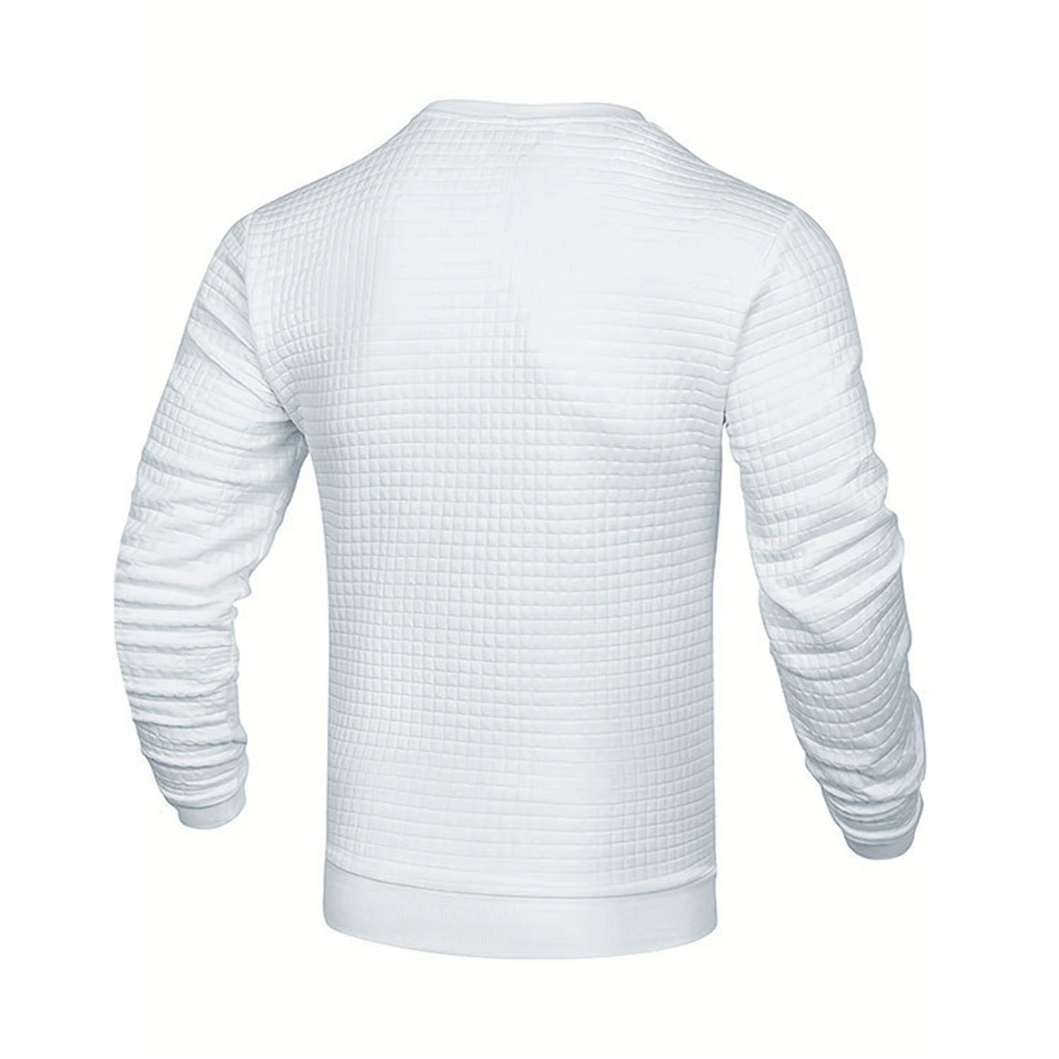 Hoodie Homme Col Rond Jacquard Carreaux Waffle Texture Fashion Casual Chaud Tendance Streetwear – Sweat À Capuche Motif Carreaux Premium | Mode Homme Streetwear Premium