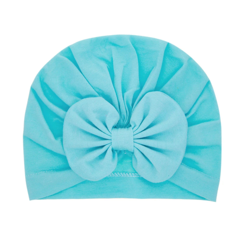 Bonnet Turban Bébé Fille Nœud Doux – Chapeau Nouveau-Né Toddler Printemps Automne