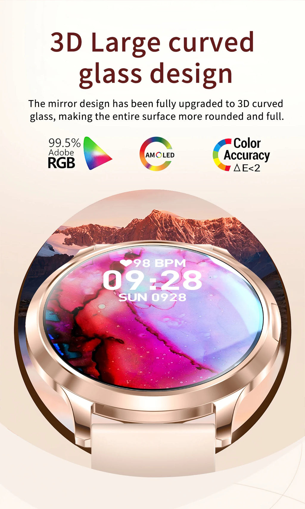 Smartwatch AMOLED 1.32" Unisexe 2025 – Cadran Personnalisable, Appels Bluetooth & Suivi Cardio | Sport & Fitness | Homme & Femme