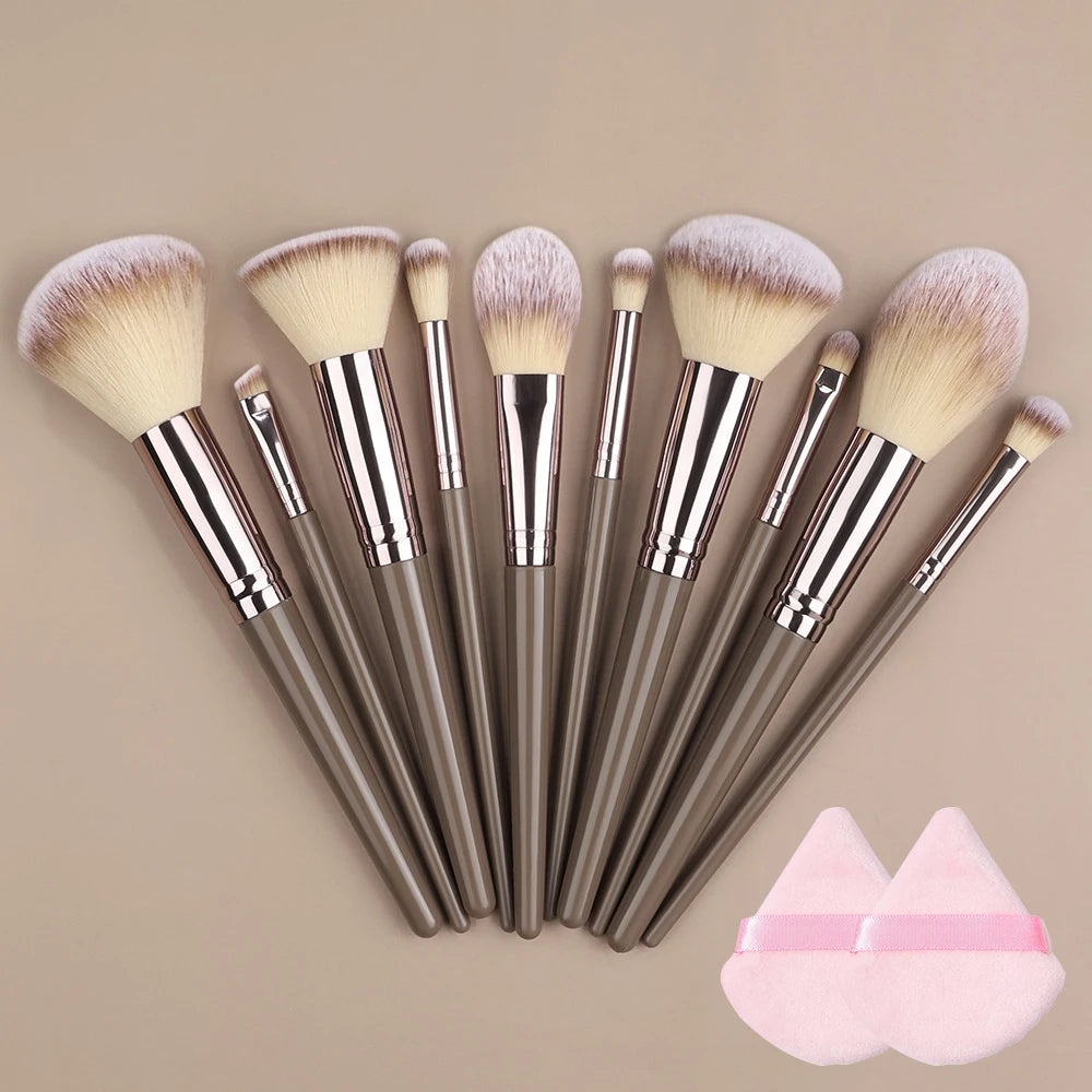 Set Pinceaux Maquillage Fluffy 3 à 20 Pcs – Poudre Libre, Fards & Blush | Brosse Fond de Teint Femme