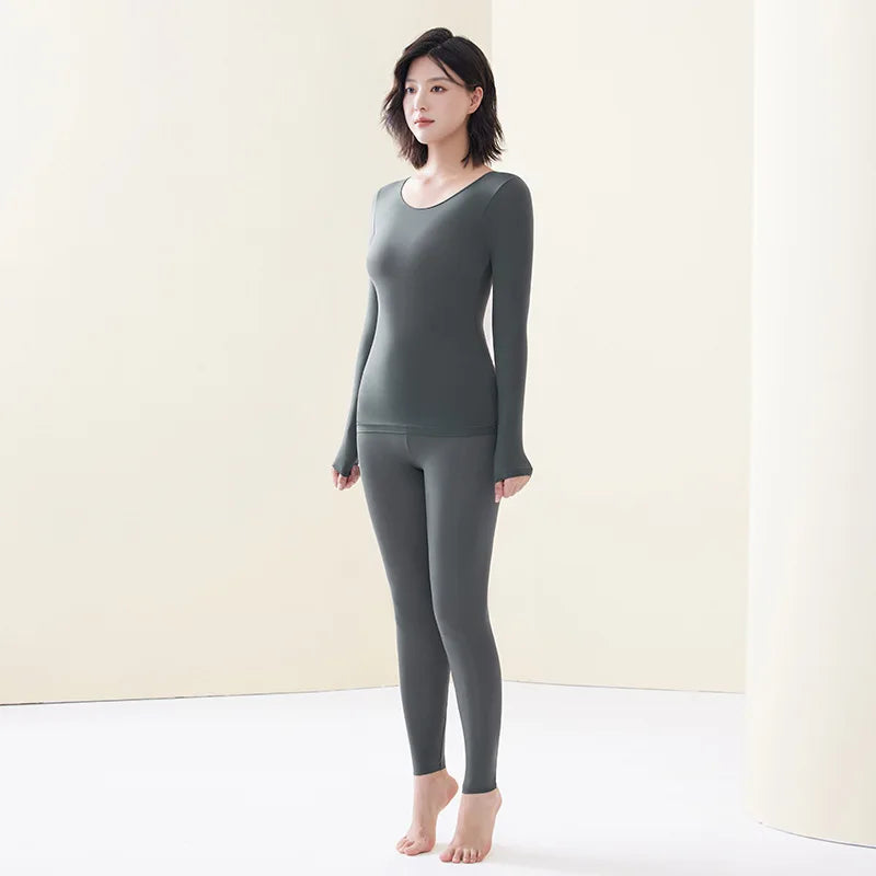 Set Sous-Vêtements Thermiques Femme - Ultra-Fins & Invisibles Automne Hiver