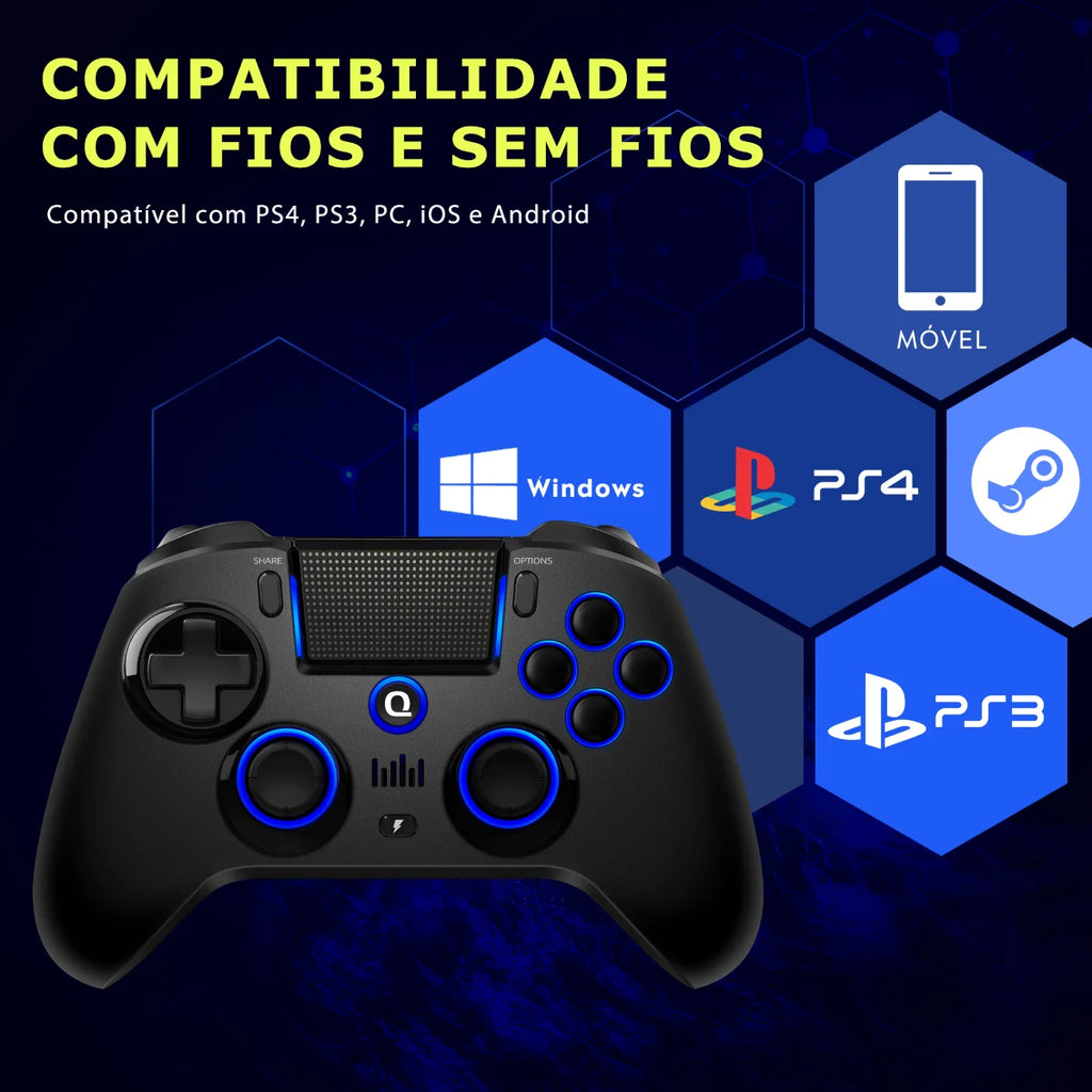 QRD Spark N5 Manette Sans Fil Bluetooth – Compatible PS4, PS3, PC, iOS & Android | Effet Hall & Vibration
