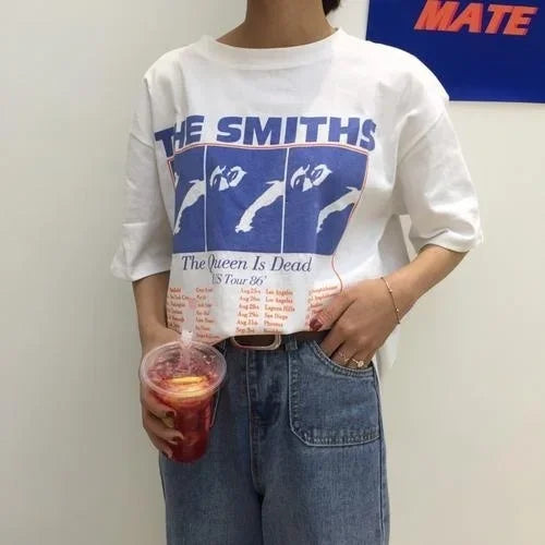 T-Shirt The Smiths Unisexe Rétro Indie Punk Rock – Imprimé Groupe Morrissey | Fan Art Vintage