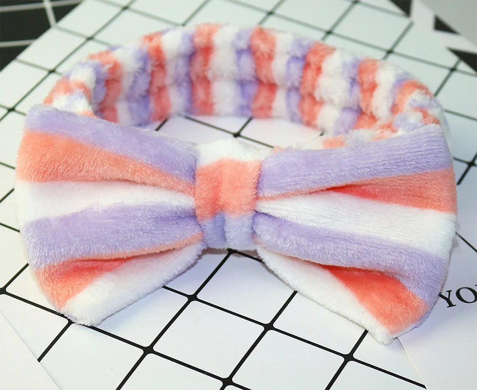 Bandeau Maquillage Oreilles de Lapin Coral Fleece – Élastique Doux | Soin Visage & Coiffure Fille