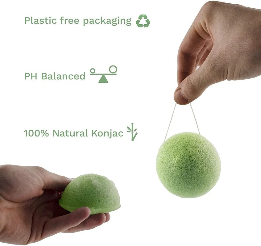 Éponge Konjac Naturelle – Exfoliante & Nettoyante Douce Visage Peau Sensible