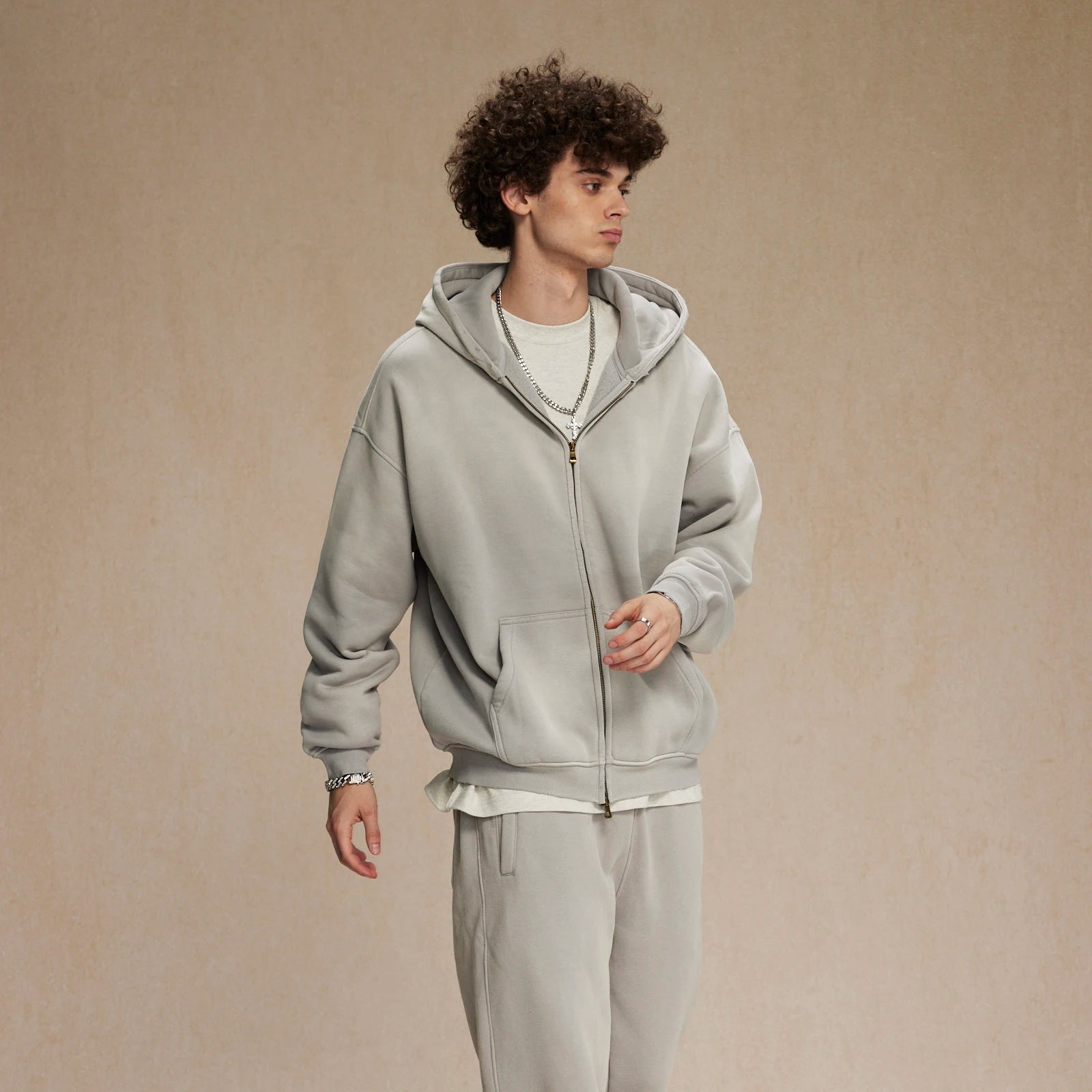 Hoodie Homme Oversize Zip Tie Dye Dégradé – Sweat Cardigan Peluche Loose Grande Taille Hiver | Mode Homme Premium