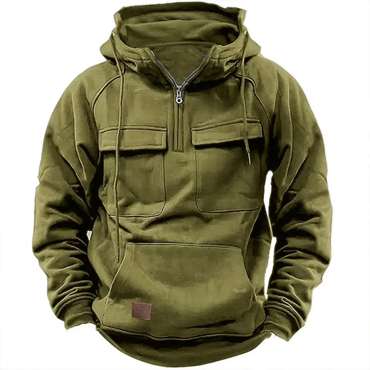 Sweat Tactique Homme Half-Zip Grande Poche – Cargo Pullover Outdoor, Gym & Fitness 2026 | Coupe Ample & Respirant