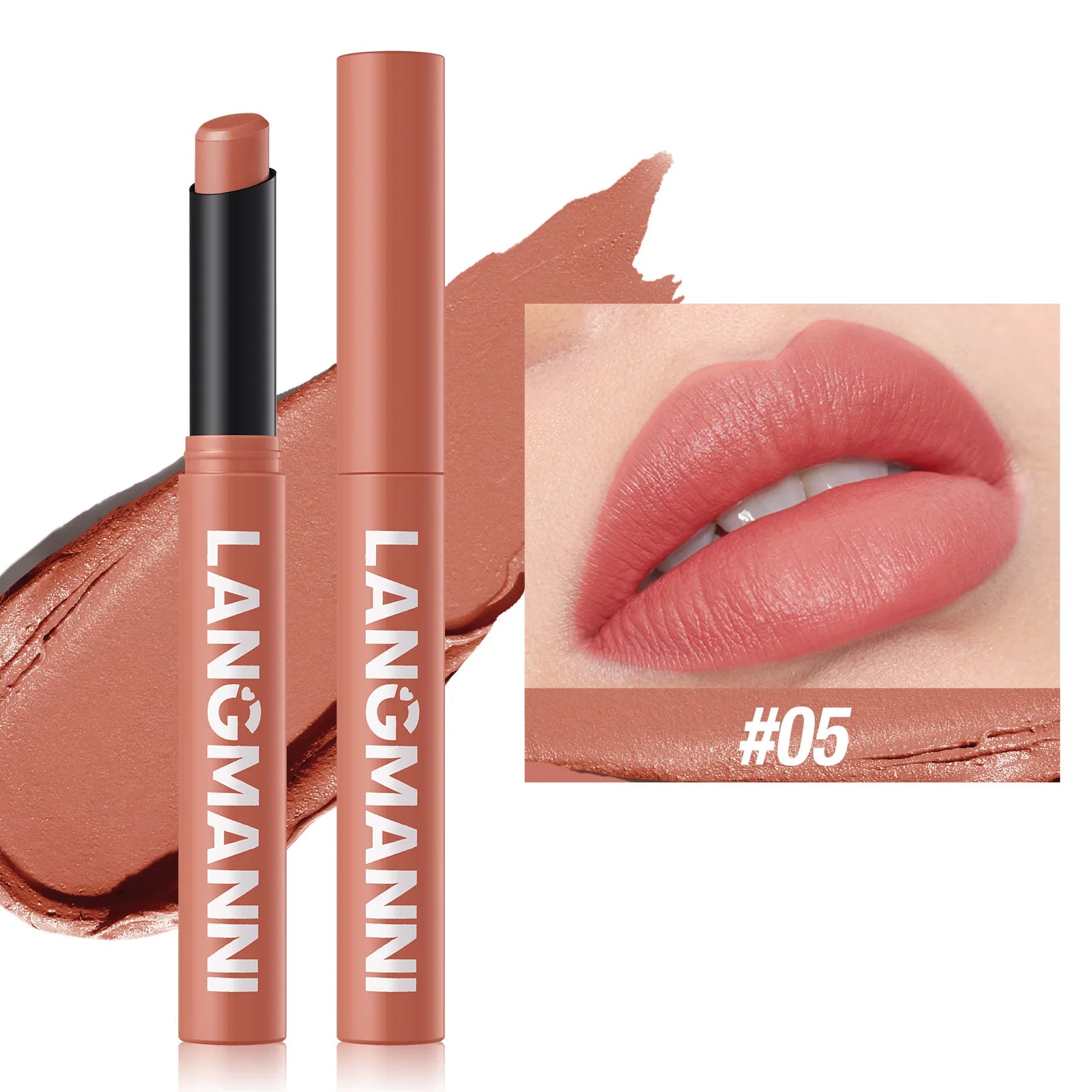 Crayon Lèvres Mat Waterproof 12 Couleurs – Longue Tenue Sans Transfert | Teinture Nude & Lip Stain