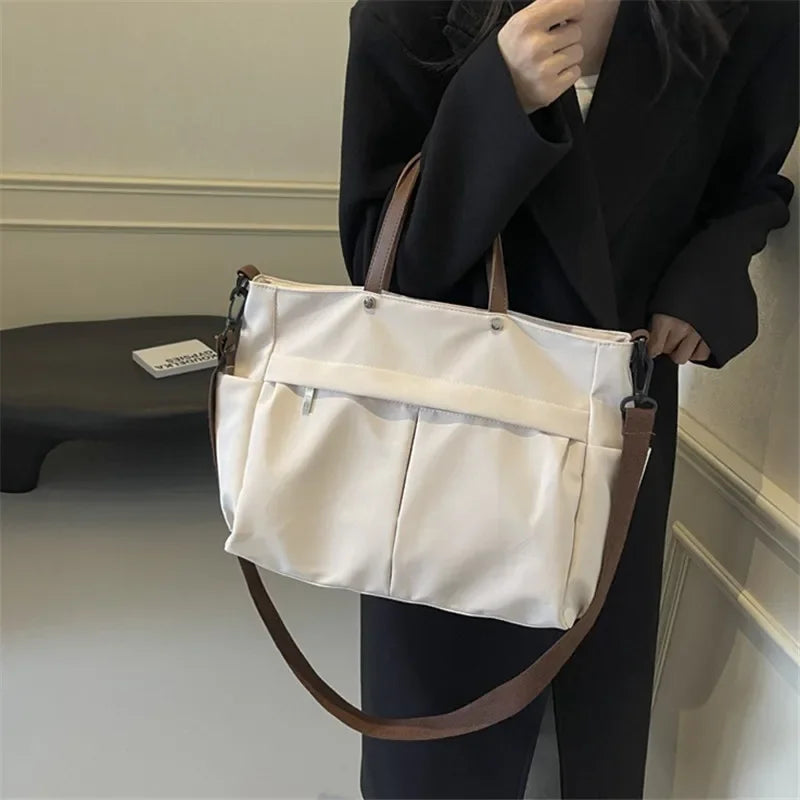 Grand Sac Cabas Nylon Femme – Tote Bag Stylish Bandoulière & Épaule | Voyage, Business, Fitness & Shopping | Léger & Résistant