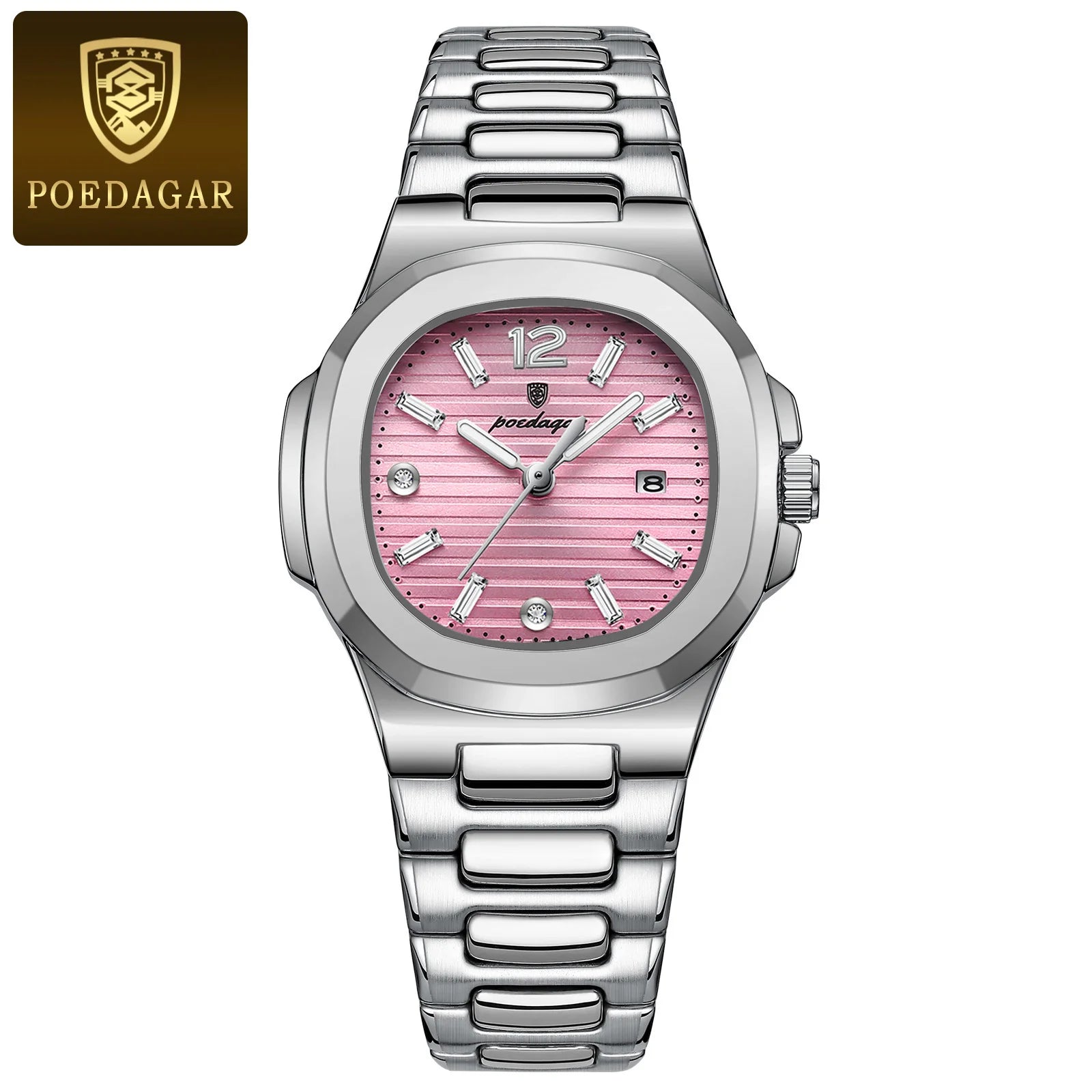 Montre Femme POEDAGAR Carrée Fashion Quartz – Lumineuse Étanche Date Luxe Haute Qualité