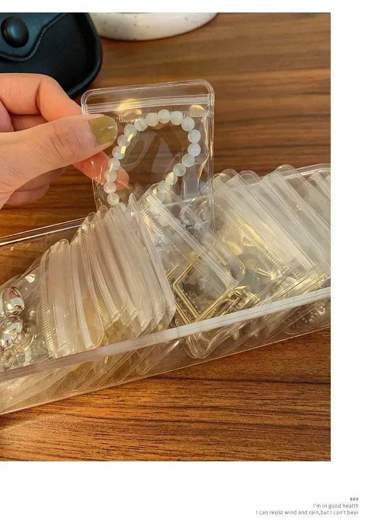 Sachets PVC Transparents Anti-Oxydation Bijoux – Lot 10 à 50 pcs | Rangement Boucles d’Oreilles, Colliers, Pendentifs & Bracelets | Organiseur Bijoux