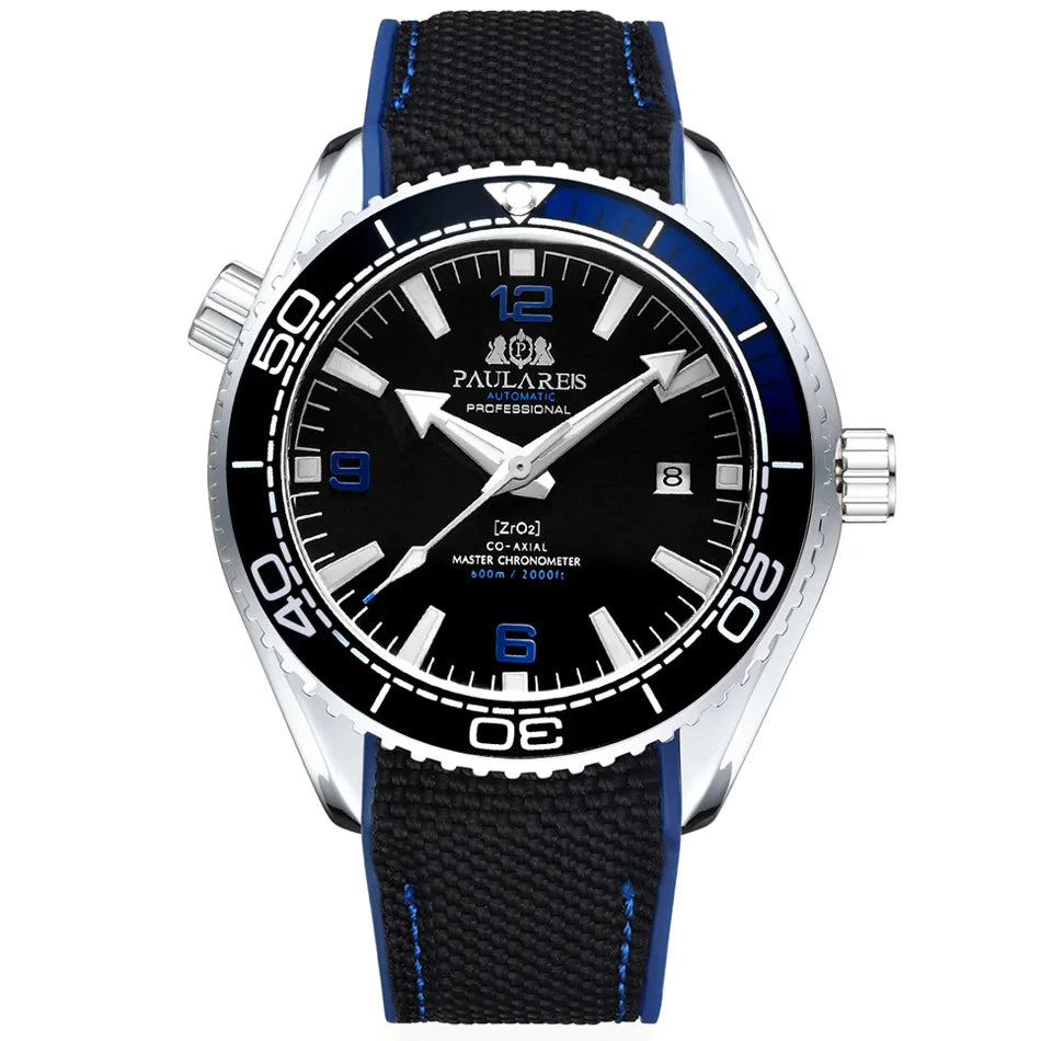 Montre Homme Automatique Mécanique Luxe – Bracelet Caoutchouc Lumineux Étanche Calendrier