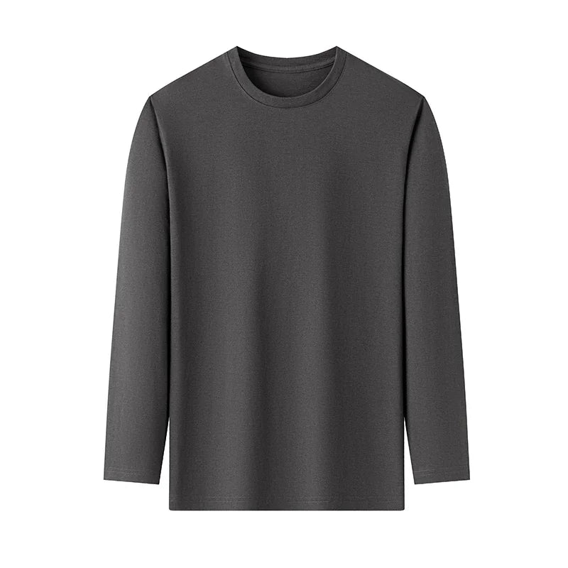 T-Shirt Homme Couleur Unie Col Rond Manches Longues Coton – Respirant Confortable Casual Été Multicolore | Mode Homme Essentiel