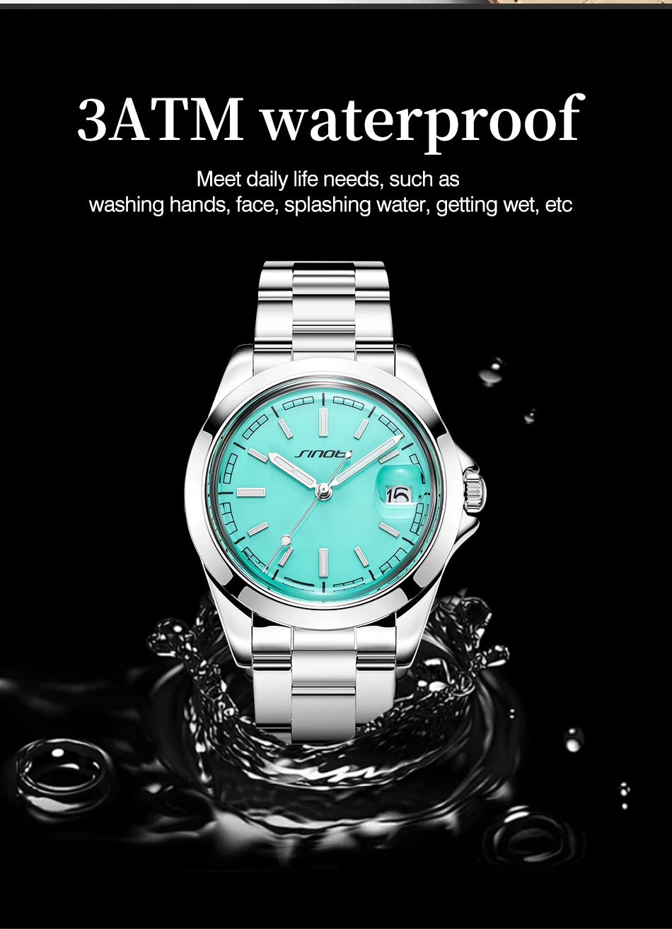 Montre Homme SINOBI Quartz Casual Calendrier – Acier Inoxydable Design Original Cadeau