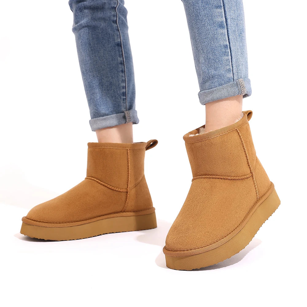 Eyriphy Boots Neige Fourrure Femme Hiver 2024 – Cheville Épaissies Non-Slip Outdoor Chaud