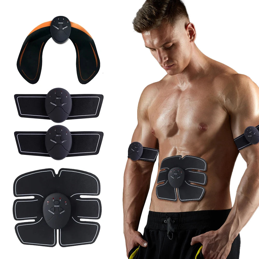 EMS ABS Stimulator Hip Trainer Abdominal Exercise Fitness Body Slimming Massager Stickers Weight Loss Massager Muscle Stimulator
