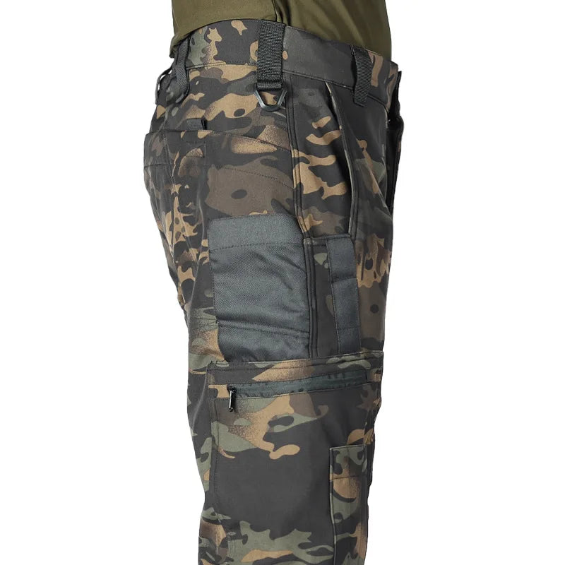 Herren Taktische Fleece Softshell Cargohose Multipocket Outdoor Wandern Sport Militär Warm Herbst Winter Arbeit – Premium Tactical Hose Allrounder | Outdoor Mode Premium Herren