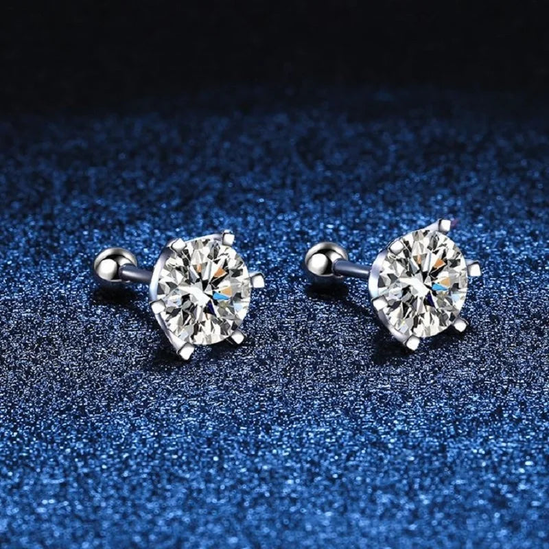 Puces Moissanite Vis Argent 925 Couleur D 6 Griffes – Éclat Diamant Éblouissant | Bijou Mariage & Fine Jewelry Femme | Cadeau Luxe