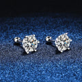 Puces Moissanite Vis Argent 925 Couleur D 6 Griffes – Éclat Diamant Éblouissant | Bijou Mariage & Fine Jewelry Femme | Cadeau Luxe
