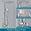 Shinesia Système Douche Pluie Mural – Noir & Chrome, 3 ou 4 Voies, Mitigeur Eau Chaude & Froide | Salle de Bain