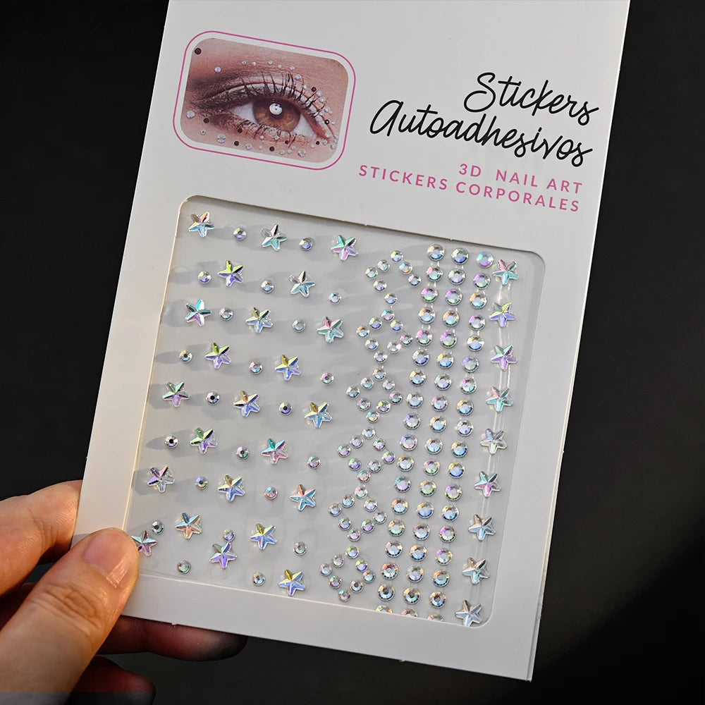 900 Strass Perle Visage 3/4/5mm – Stickers Autoadhésifs Waterproof | Bijoux Maquillage Mariage & Fête