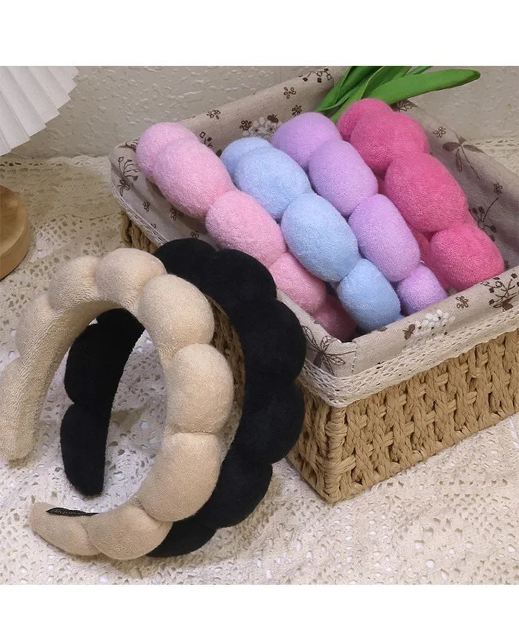 Set Bandeau Spa Gonflant & Bracelets Microfibre - Lavage Visage & Maquillage