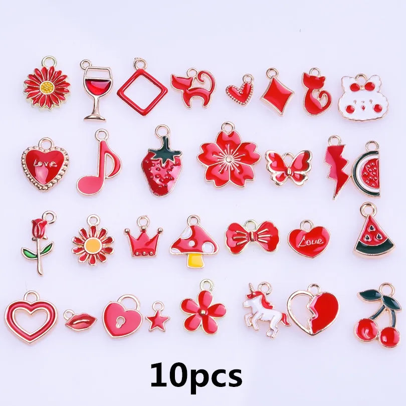 Pendentifs Émail & Breloques Fleurs Mix DIY – Matériaux Bijoux Fait Main en Vrac | Lot Assortiment Bracelet & Collier | Idéal Créatrices & Revendeuses