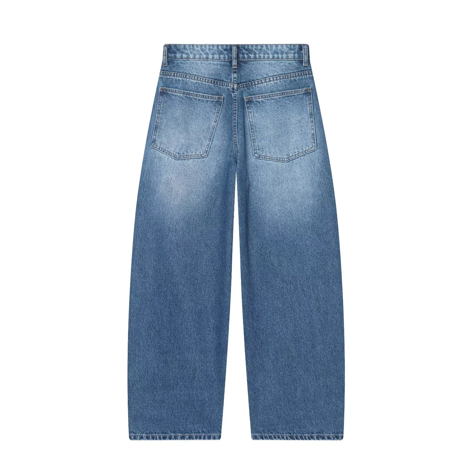 Jean Femme Taille Mi-Haute Coupe Ballon Style Américain – Loose Fit Denim Chic | Hiver 2025