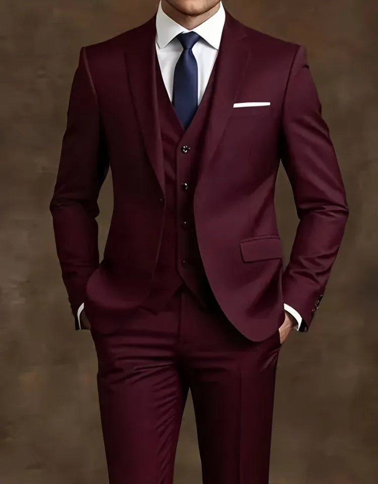Costume Homme Slim Fit Noir – Ensemble Tuxedo Élégant Mariage & Cérémonie | Mode Homme Premium
