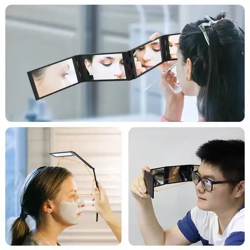 Miroir Maquillage 360° Pliable 4 Faces - Coiffure & Beauté Portable