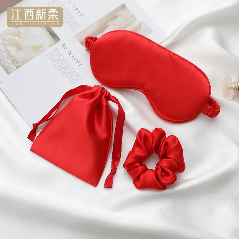 Lot 3 Seiden-Augenmasken für Damen – Seidige Anti-Licht-Schlafmaske | Schlaf, Reise & Erholung | Nachtpflege für Haut & Augen